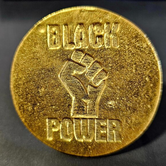 Black Power Gold Ring, Size 8 - Picture 1 of 5
